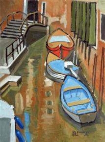 Boats in a Venetian Canal