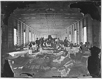 Wounded soldiers in hospital.